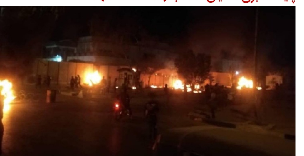 آتش زدن دیوار خارجی کنسولگری ایران در کربلا / نیروهای امنیتی با آشوبگران درگیر شدند