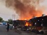 آتش سوزی در بازارچه میوه و تره‌بار شهرداری جیرفت